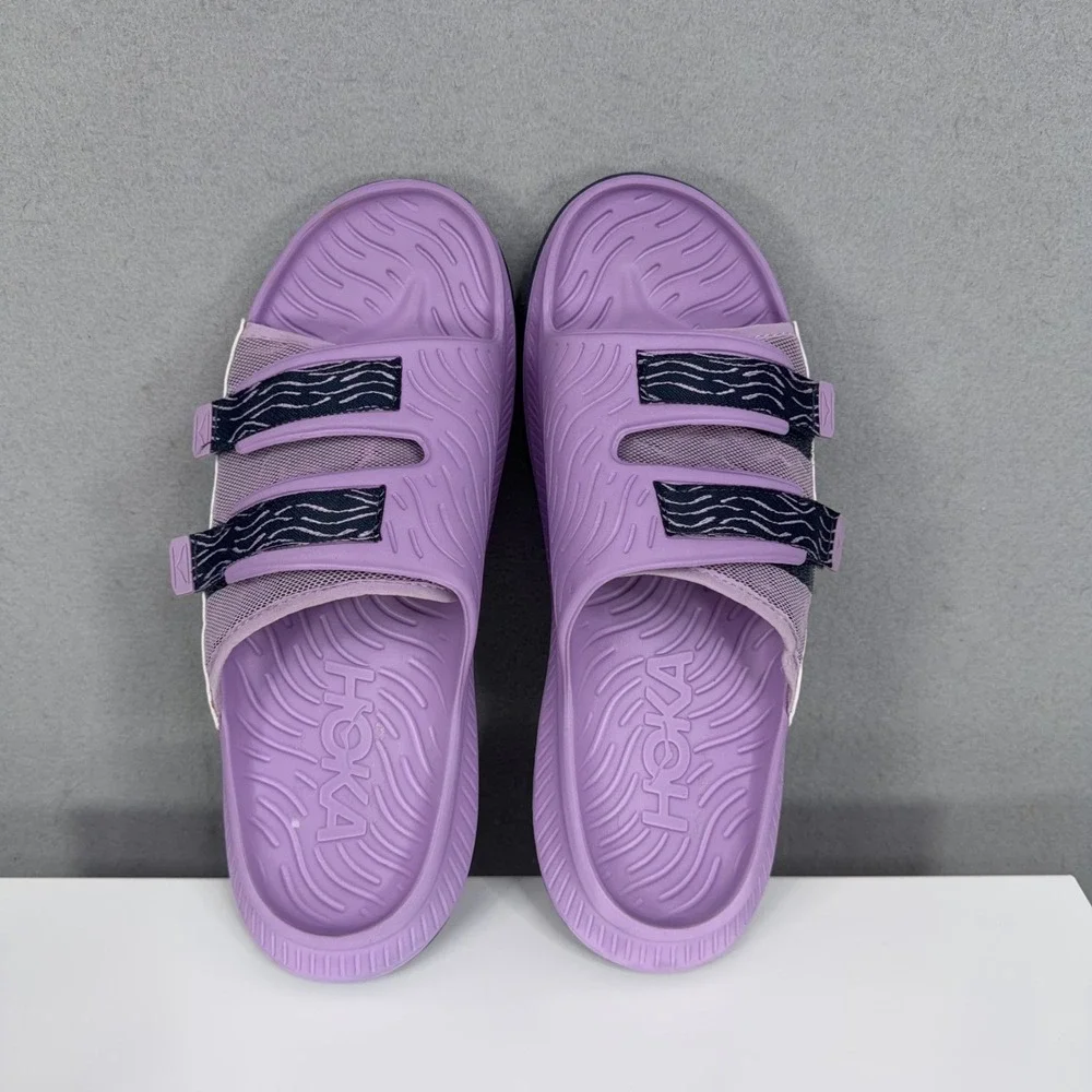 Hoka Slides Mens 11 Purple Adjustable Straps Recovery Comfort Athleisure - Picture 7 of 10